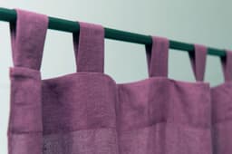 image-Asphalt Grey linen curtain with tabs