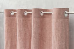 image-Melange Burgundy linen curtain with grommets