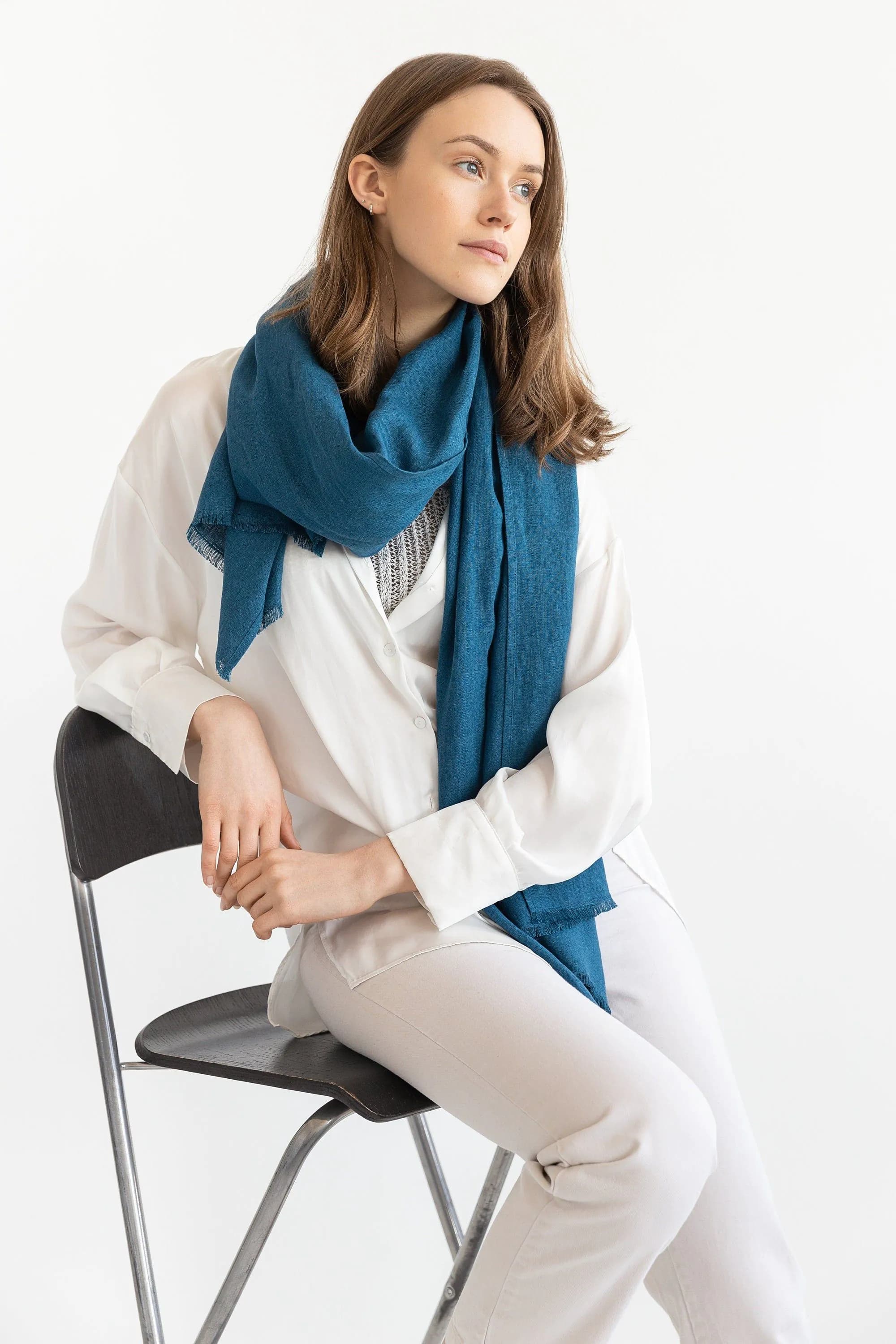 image-Dark Sea Blue scarf