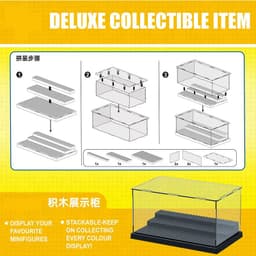 image-Deluxe Dustproof Acrylic Display Case for Building Block Collectibles