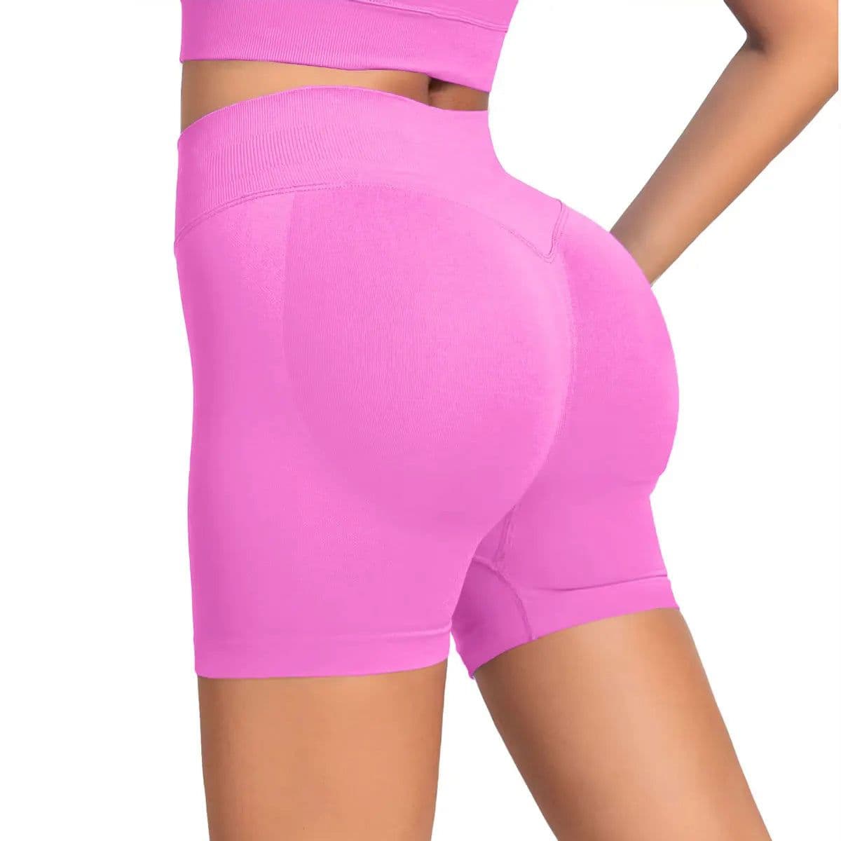 image-NCLAGEN Seamless Shorts 4.5" Gym Shorts Woman Scrunch Butt Fitness