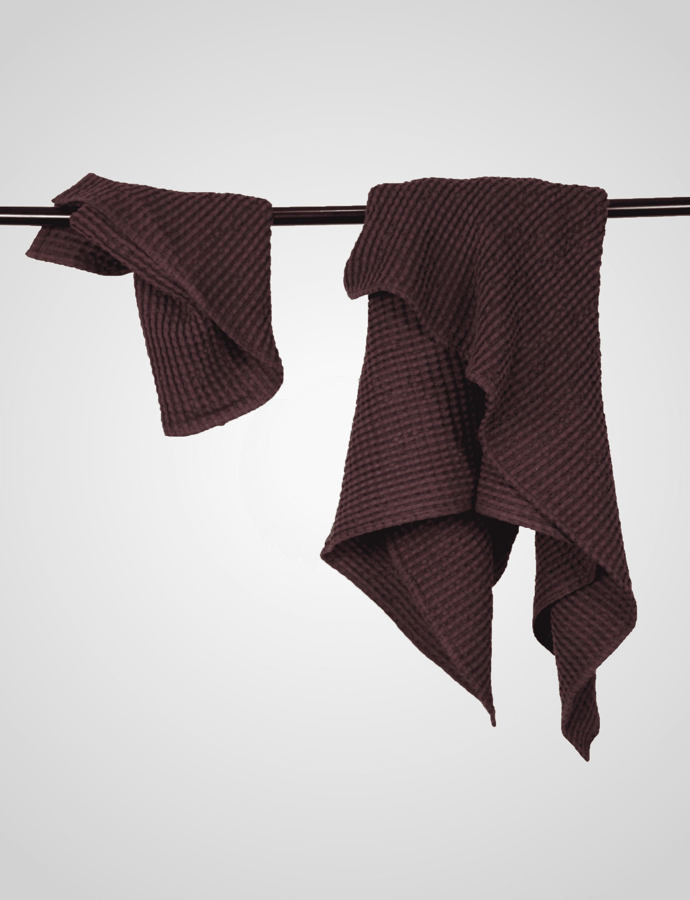 image-White linen waffle towel