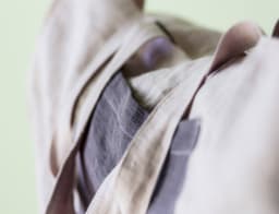 image-Pale Pink linen beach bag with two tones