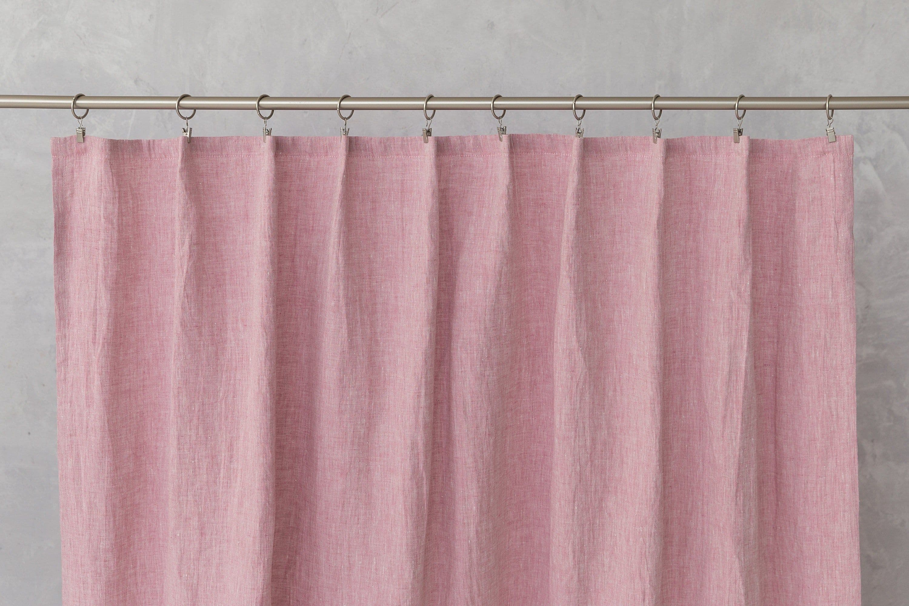 image-Woodrose linen curtain with pleating tape
