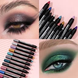 image-Smoky Dark Green Eyeshadow Pencil Stick Waterproof Pearlescent 12