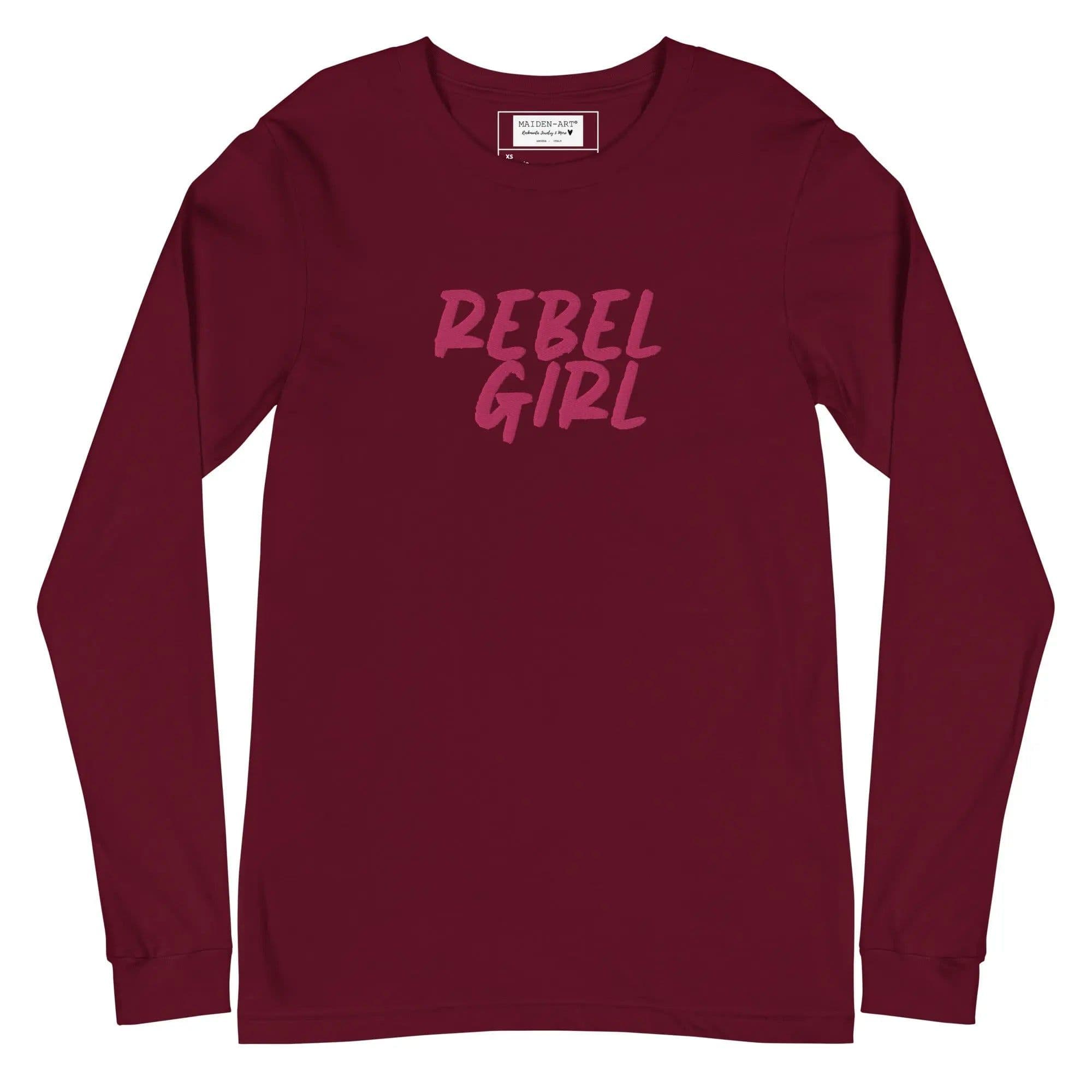 image-Rebel Girl Unisex Long Sleeve Tee with EMBROIDERY