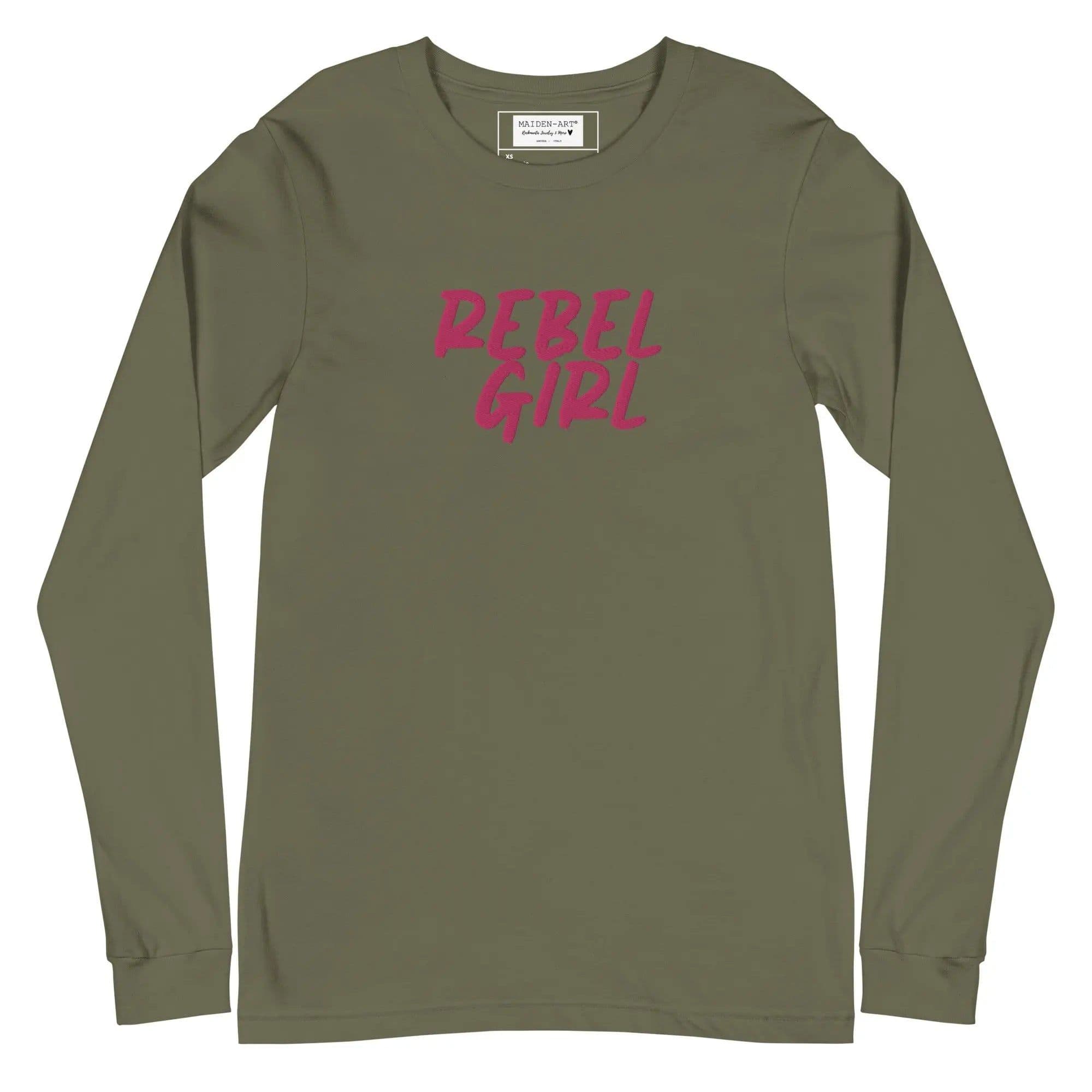 image-Rebel Girl Unisex Long Sleeve Tee with EMBROIDERY