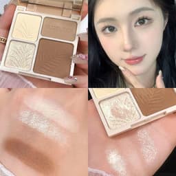 image-4 Colors Highlighter Contour 3D Facial Bronzer Cosmetic Brightening