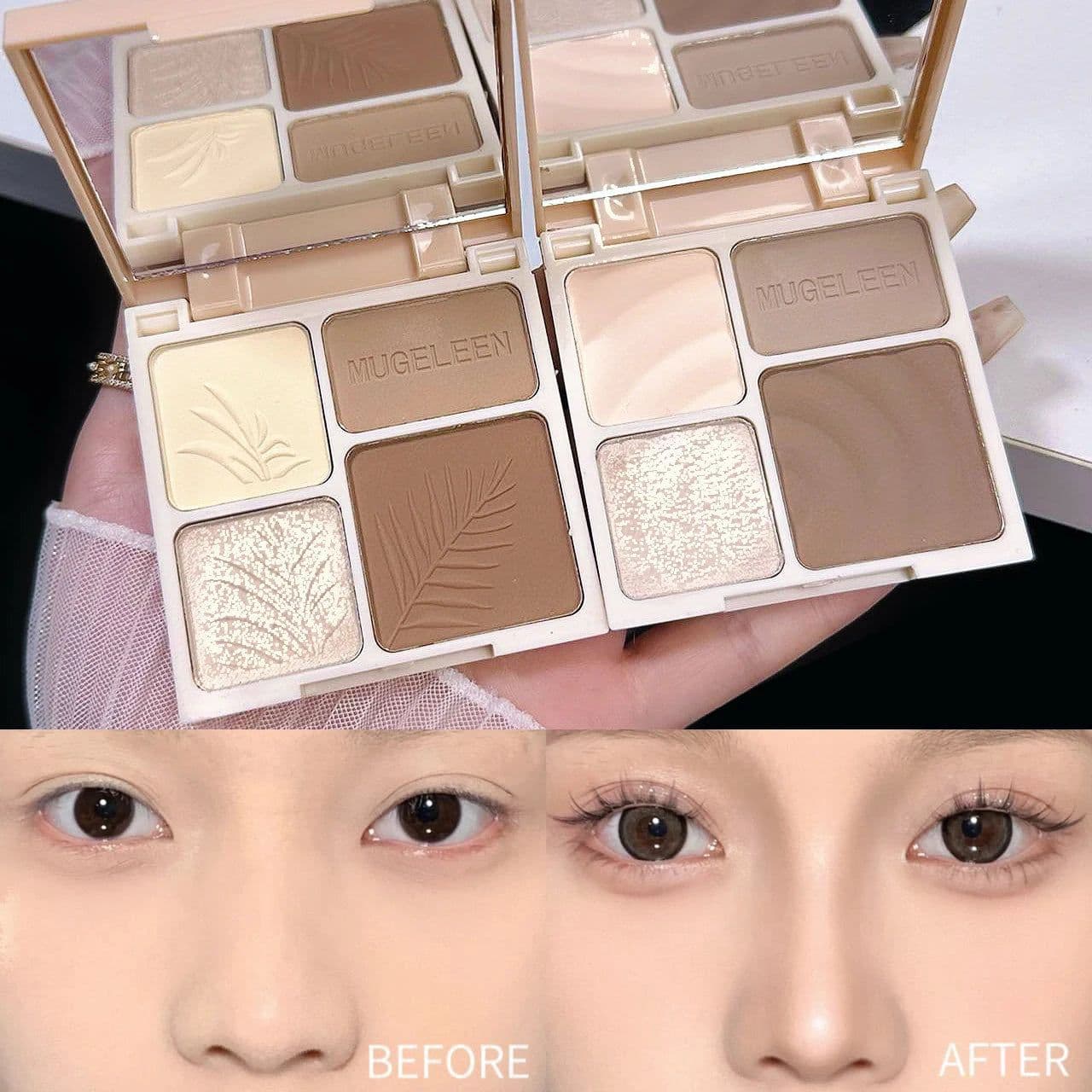 image-4 Colors Highlighter Contour 3D Facial Bronzer Cosmetic Brightening