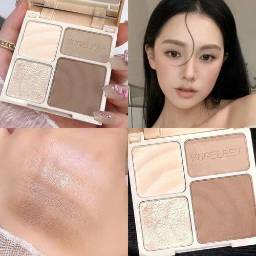 image-4 Colors Highlighter Contour 3D Facial Bronzer Cosmetic Brightening