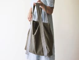 image-Safari Green and Greyish Mint linen canvas bag with two tones