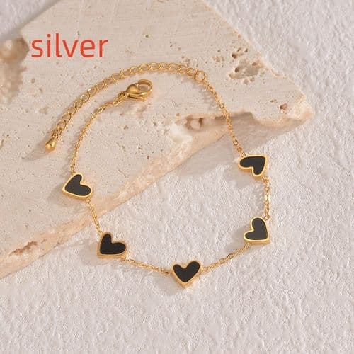 image-Ins Love Bracelet Stainless Steel Dripping Heart Bracelet Fashion