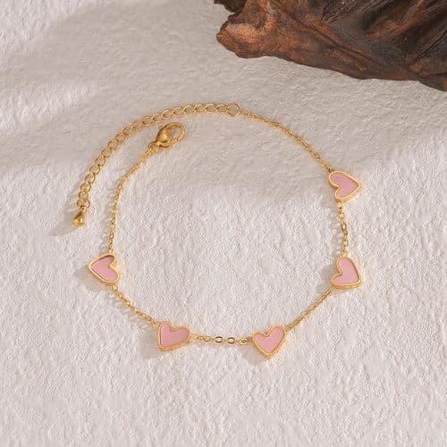 image-Ins Love Bracelet Stainless Steel Dripping Heart Bracelet Fashion