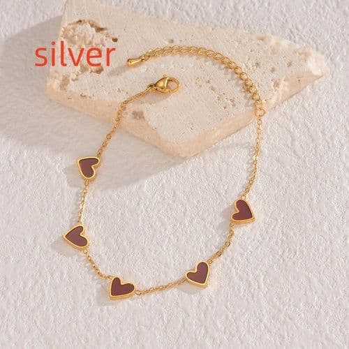 image-Ins Love Bracelet Stainless Steel Dripping Heart Bracelet Fashion