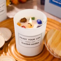 image-Natural Crystal Stone Aromatherapy Candle Soy Wax Smokeless Candles