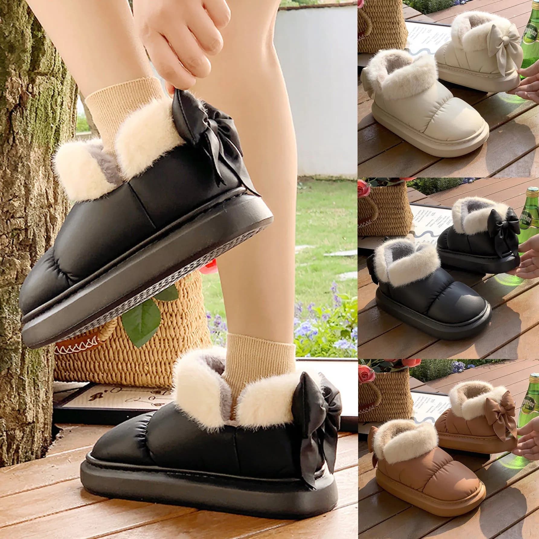 image-Winter Women Cute Warm Ankle Boots Outdoor Non-slip Thick Sole Snow