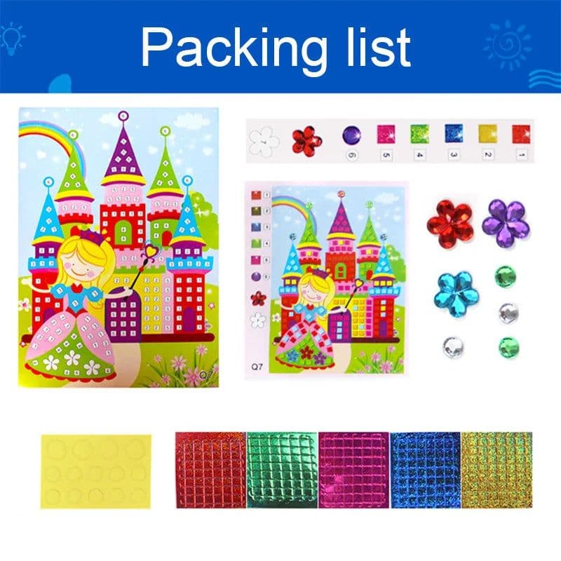 image-Monssjay Kids DIY Stickers - Creative Fun with Mosaic & Diamond Design
