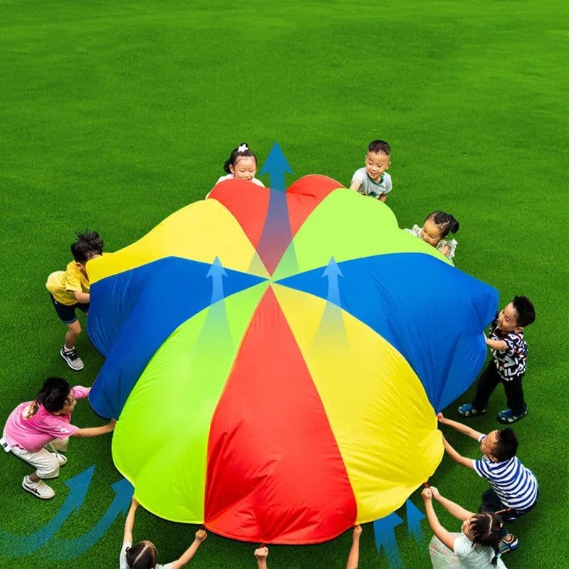 image-MEADE Rainbow Parachute Game - Encourages Teamwork & Active Play Mat