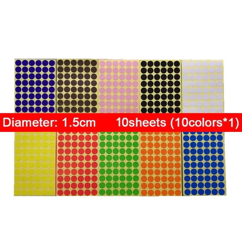 image-DIY Circle Dot Stickers - Colourful Coding Labels for Arts & Crafts