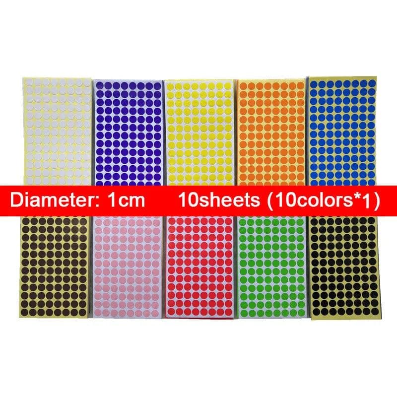 image-DIY Circle Dot Stickers - Colourful Coding Labels for Arts & Crafts