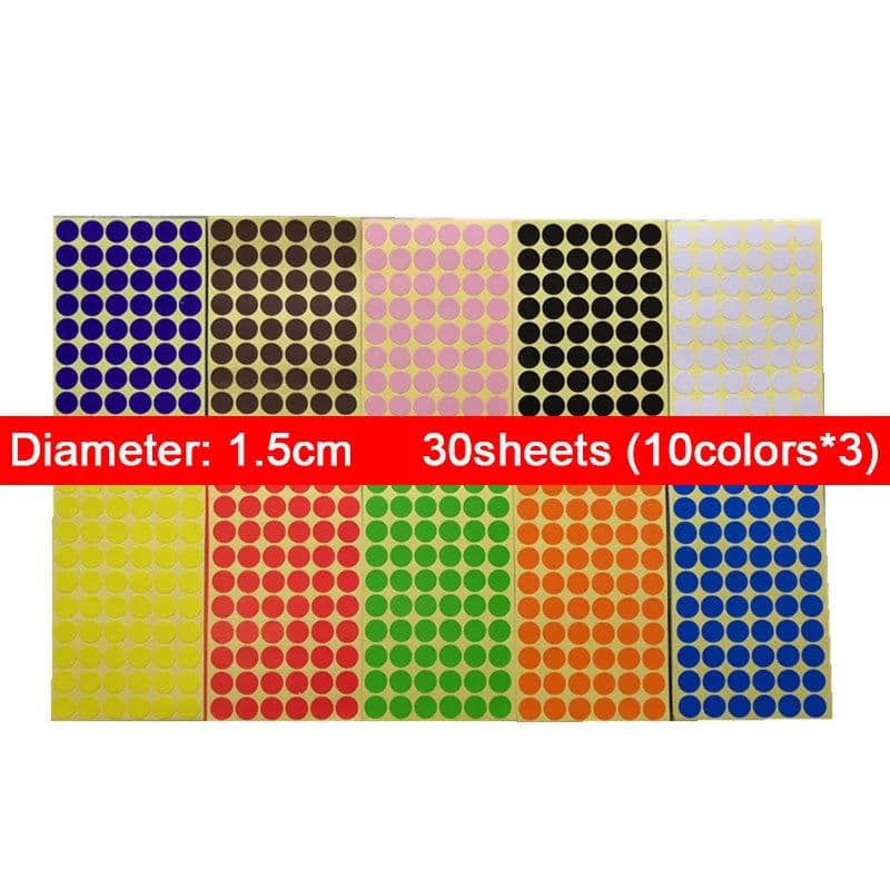 image-DIY Circle Dot Stickers - Colourful Coding Labels for Arts & Crafts