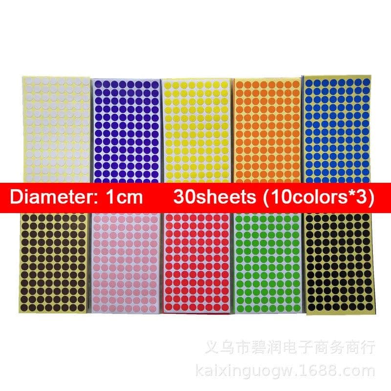 image-DIY Circle Dot Stickers - Colourful Coding Labels for Arts & Crafts