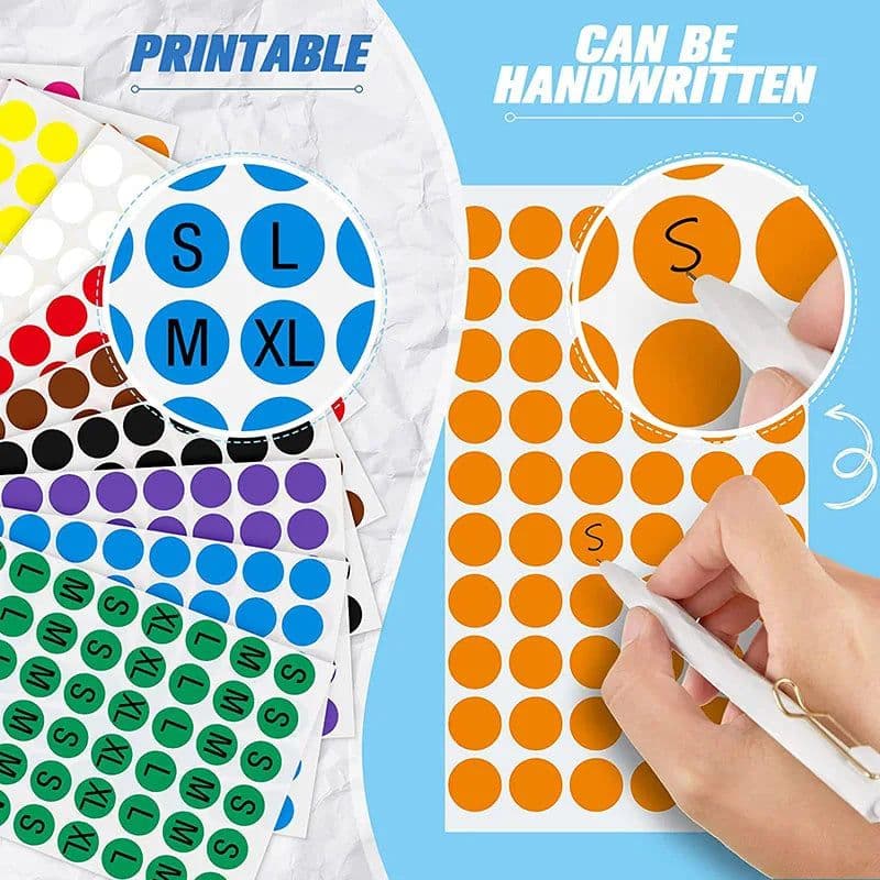 image-DIY Circle Dot Stickers - Colourful Coding Labels for Arts & Crafts