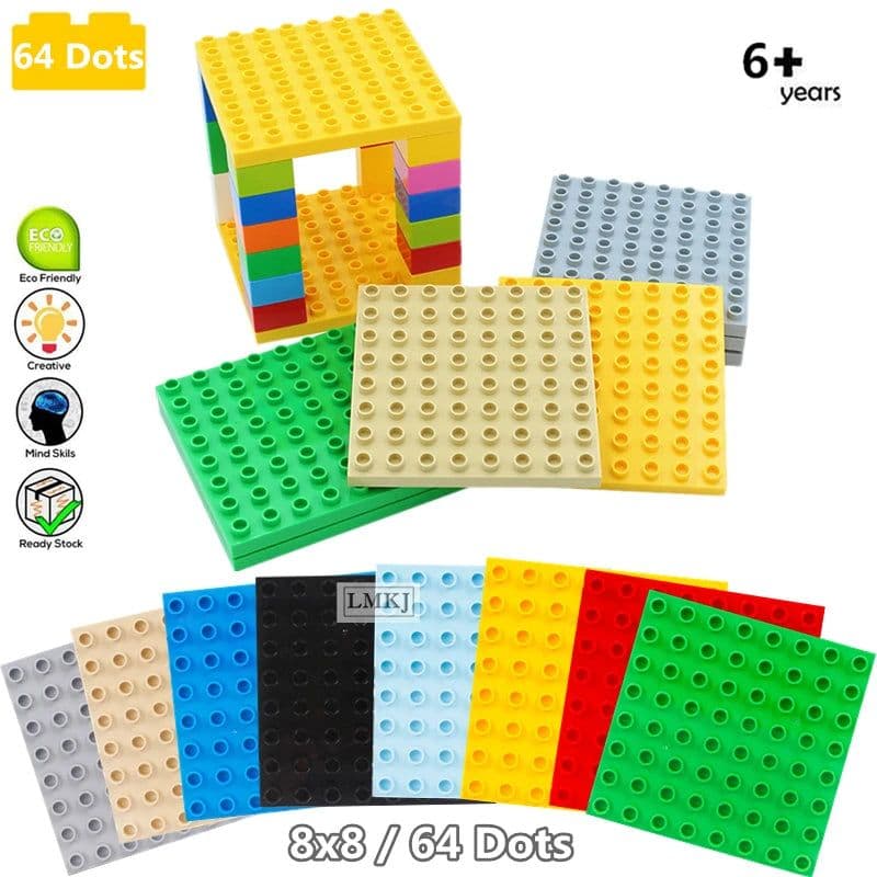 image-LMKJ Large Particle Double Baseplate Building Blocks - Durable & Versatile