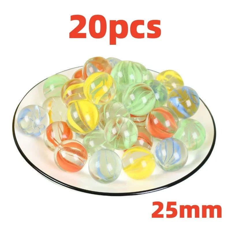 image-MEADE Colourful Glass Marbles - High Quality Fun for Kids - 14mm & 25mm Sizes