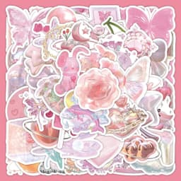 image-GOGOTU Waterproof Dream Pink Stickers - Cute Cartoon Decals for Scrapbooking