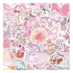 image-GOGOTU Waterproof Dream Pink Stickers - Cute Cartoon Decals for Scrapbooking