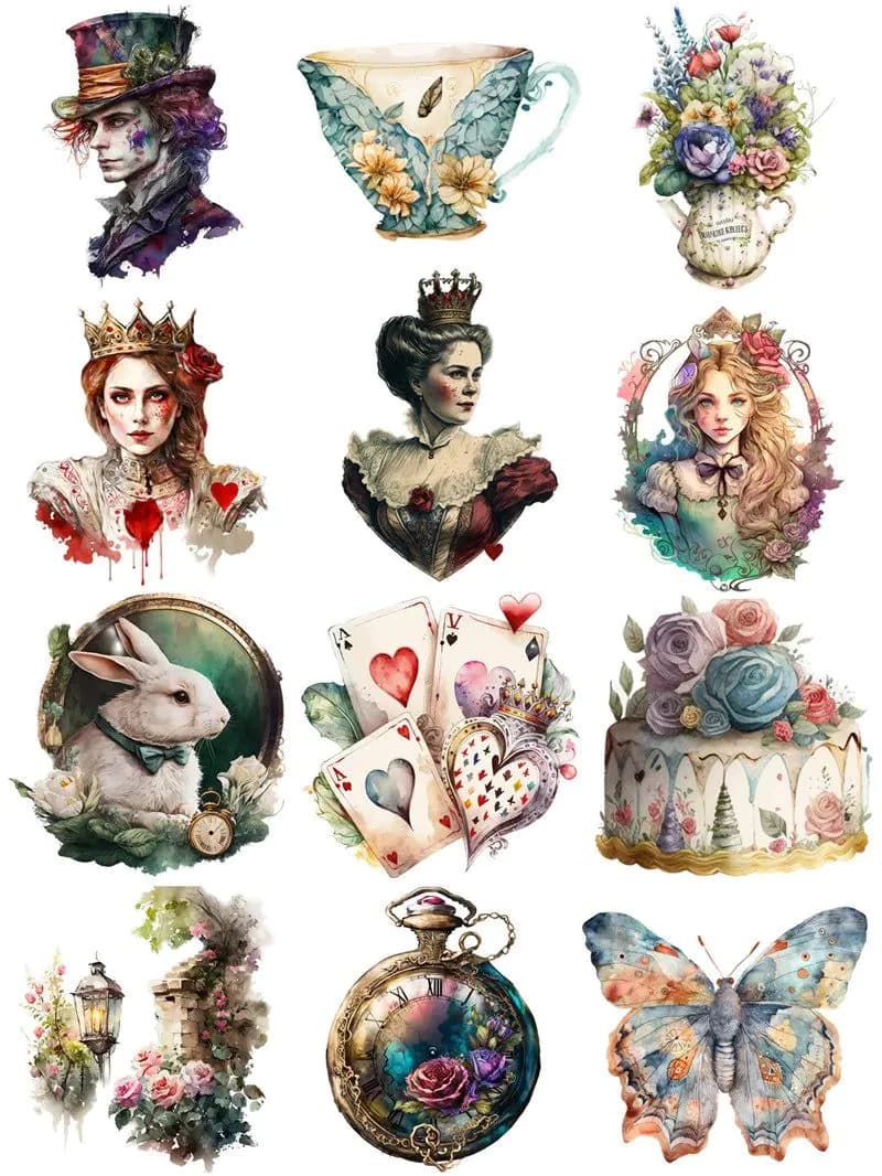image-Decorative Fairy Tale Girl Stickers for Scrapbooking & Crafts