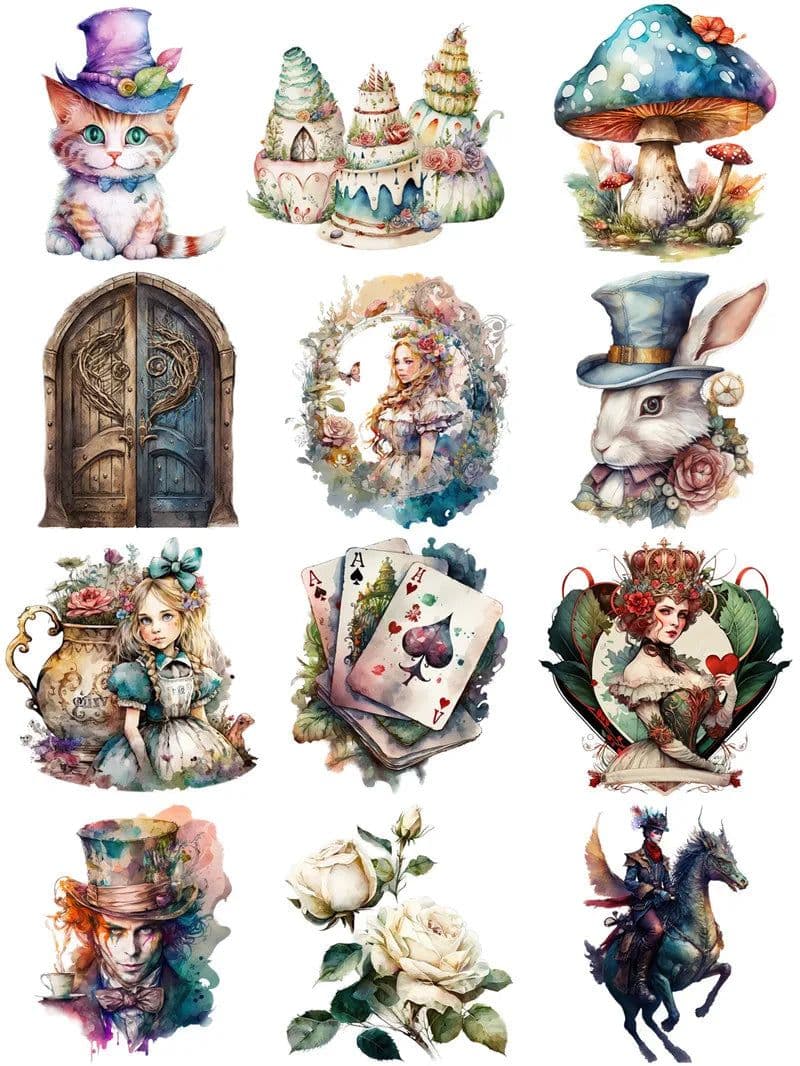 image-Decorative Fairy Tale Girl Stickers for Scrapbooking & Crafts