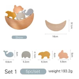 image-Montessori Silicone Baby Balance Blocks - Educational Stacking Toy Set
