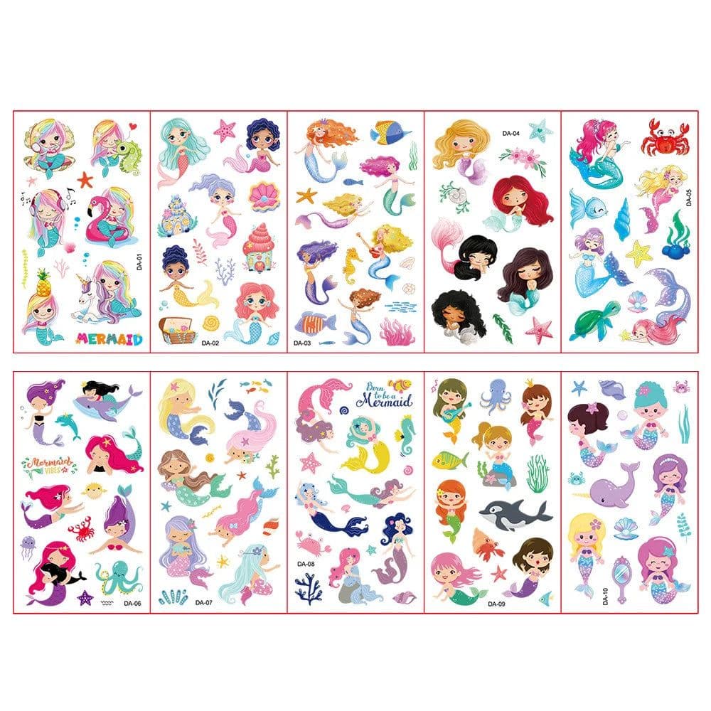 image-Monssjay Colourful Children's Tattoo Stickers - Fun for All Ages - 10 Sheets