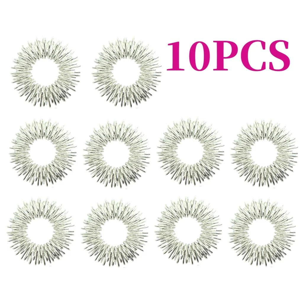 image-MEADE Spiky Sensory Finger Rings - Stress Relief Fidget Toys - 10PCS Set