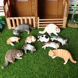 image-SamKaLa Realistic Cat Figurines Set - Fun Educational Toy for Kids