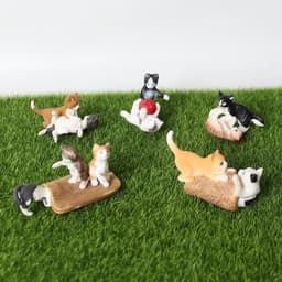 image-SamKaLa Realistic Cat Figurines Set - Fun Educational Toy for Kids