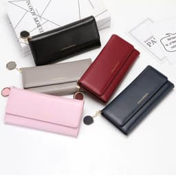 image-Factory Direct Ladies Wallet - Pink PU Leather Trifold