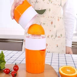 image-Mini Manual Citrus Juicer Cup Orange Pink Portable Squeezer 9.5x11x17cm