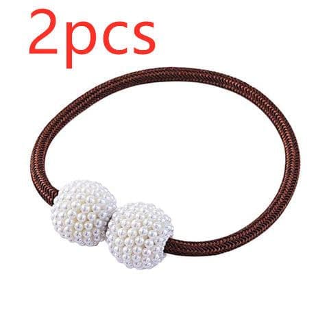 image-Magnetic Curtain Tiebacks Pearl Beads