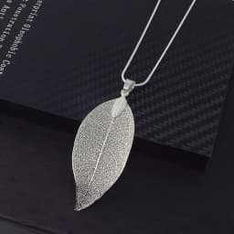 image-Wish Amazon ebay Explosive Korean Fashion Fresh Personality Metal Leaf Necklace Long Sweater Chain Wholesale