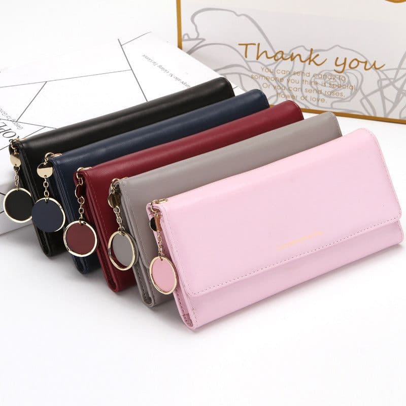 image-Factory Direct Ladies Wallet - Pink PU Leather Trifold