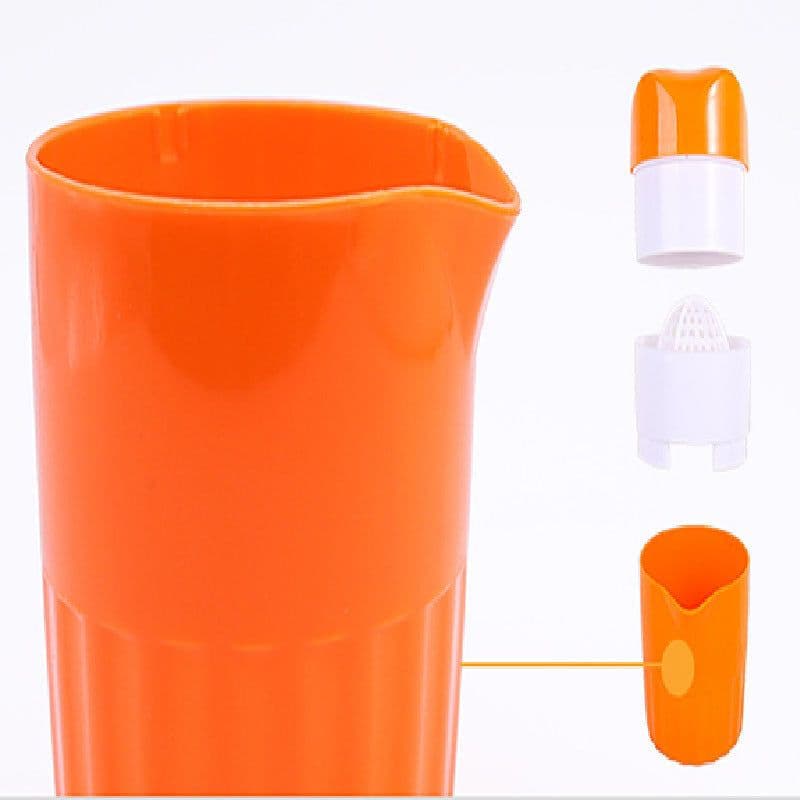 image-Mini Manual Citrus Juicer Cup Orange Pink Portable Squeezer 9.5x11x17cm