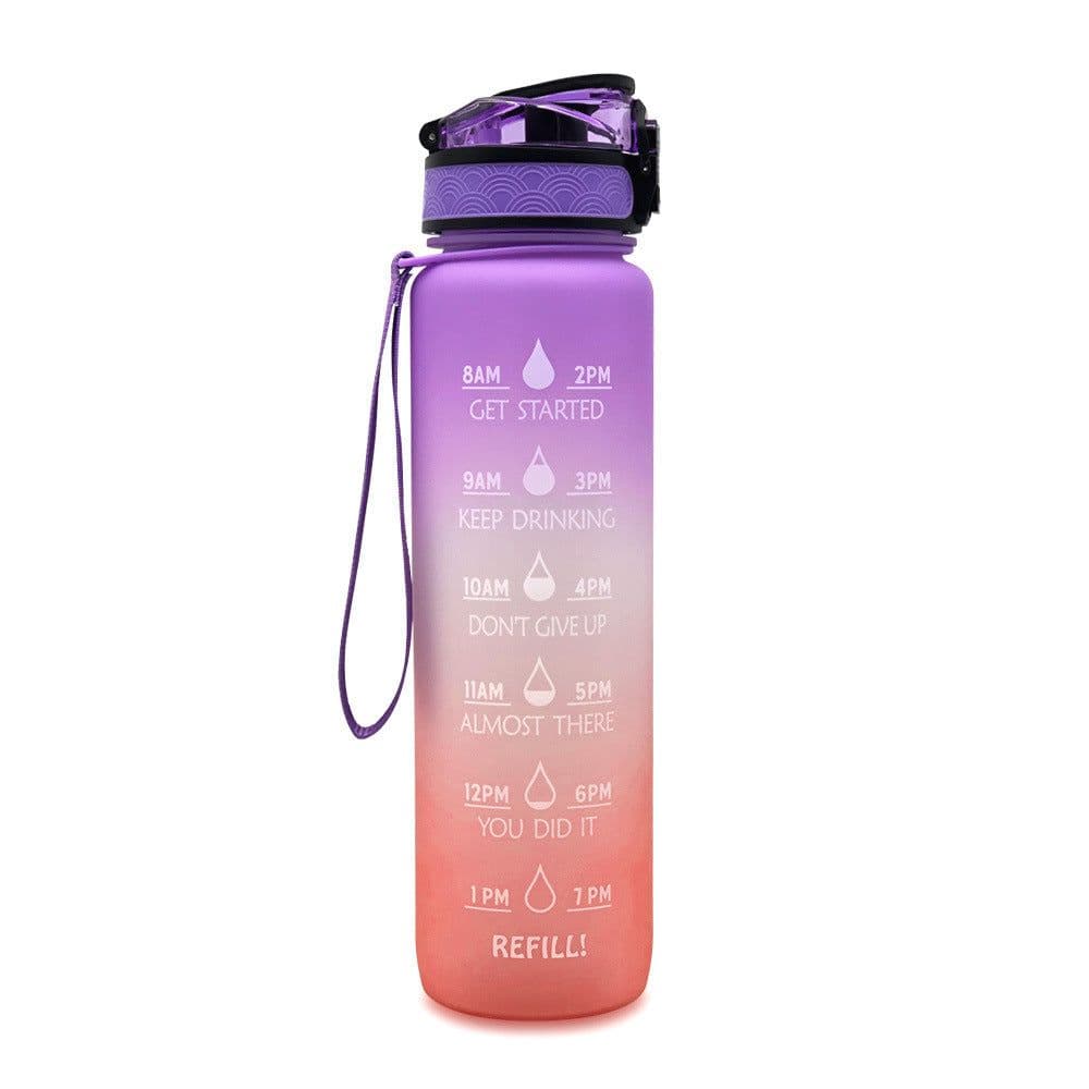image-Plastic bottle frosted gradient bouncing cup water bottle sports bottle space cup travel cup