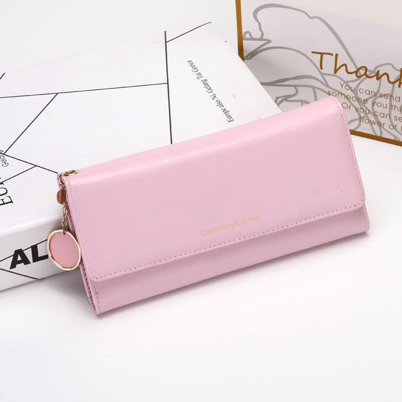 image-Factory Direct Ladies Wallet - Pink PU Leather Trifold