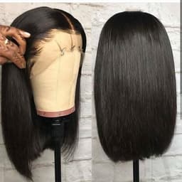 image-Straight Lace Front Bob Wigs Short Full Lace Wig with Baby Hair Side