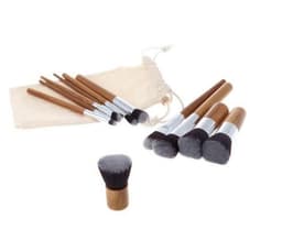 image-Bamboo Handle Makeup Brushes Set with Bag Professional Cosmetics Brush