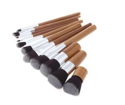 image-Bamboo Handle Makeup Brushes Set with Bag Professional Cosmetics Brush