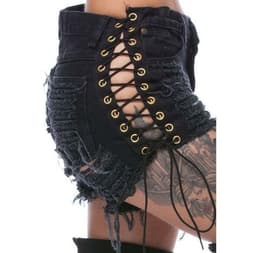 image-Bandage Shorts Womens Cotton Shorts Summer Pants Fashion Sexy Jeans